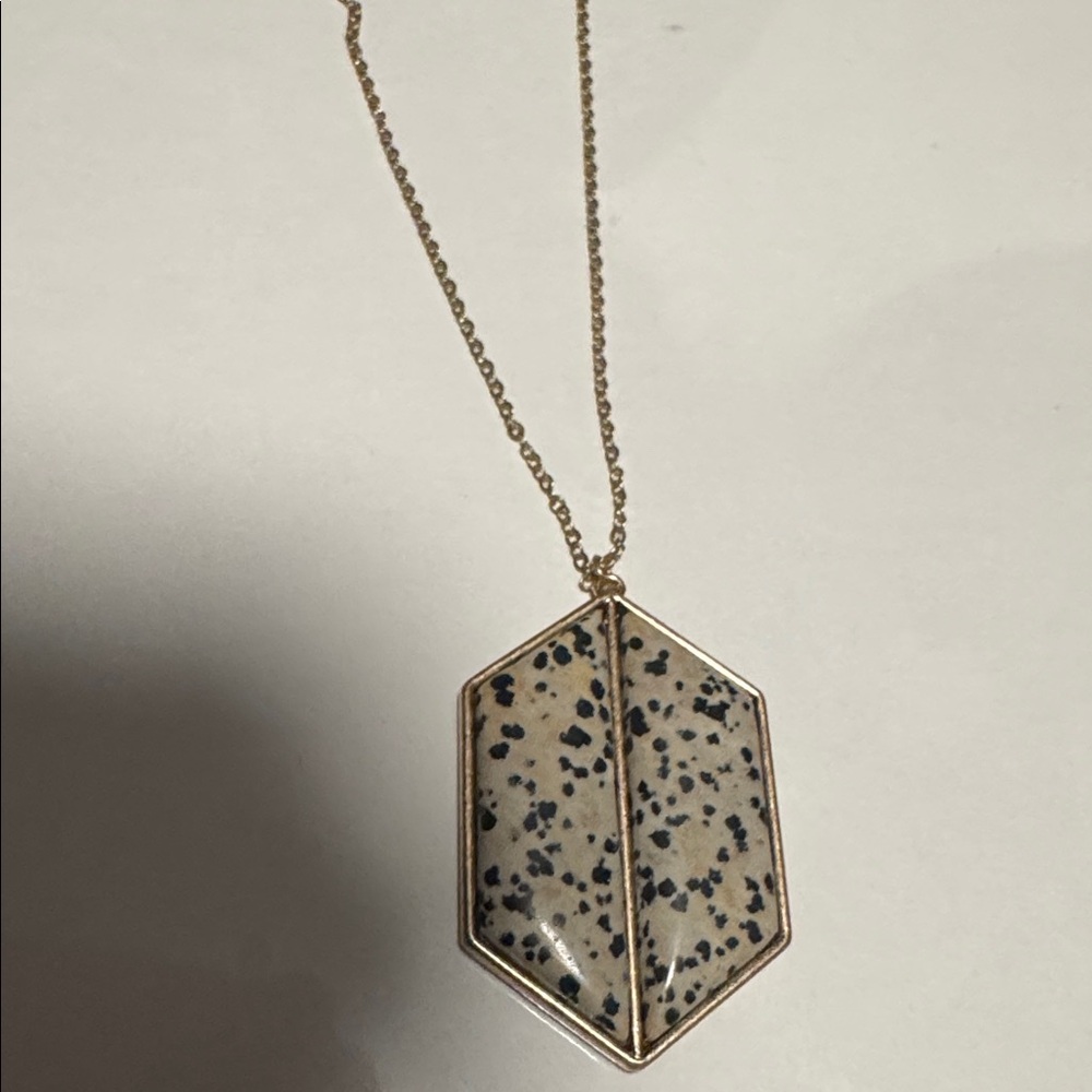 6/$25 - Pomina Speckled Stone Geometric Pendant Necklace (BR1313/2) - Picture 5 of 9